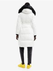Desigual Bílý dámský zimní prošívaný kabát Desigual Sundsvall XL