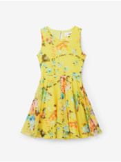 Desigual Žluté holčičí květované šaty Desigual Gardenia 110-116