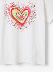 Desigual Bílé holčičí tričko Desigual Heart 158-161