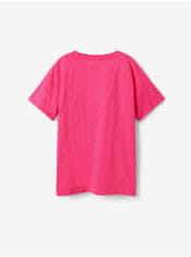 Desigual Tmavě růžové holčičí tričko Desigual Heart 158-161