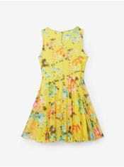 Desigual Žluté holčičí květované šaty Desigual Gardenia 110-116