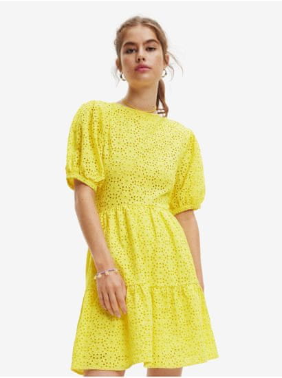 Desigual Žluté dámské vzorované šaty Desigual Limon