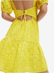 Desigual Žluté dámské vzorované šaty Desigual Limon XS