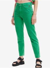Desigual Zelené dámské straight fit džíny Desigual Navel XL