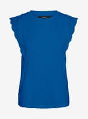 Vero Moda Modré dámské tričko s krajkou VERO MODA Hollyn XS