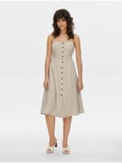 Jacqueline de Yong Béžové dámské lněné šaty JDY Say XL