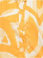 Fransa Bílo-oranžové dámské vzorované midišaty s kapsami Fransa M