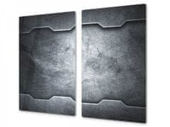 Glasdekor Ochranná deska abstraktní šedý kov - Ochranná deska: 55x55cm, Lepení na zeď: S lepením na zeď