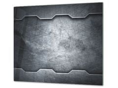 Glasdekor Ochranná deska abstraktní šedý kov - Ochranná deska: 55x55cm, Lepení na zeď: S lepením na zeď