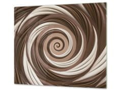Glasdekor Ochranná deska abstrakt čokoládová spirála - Ochranná deska: 50x50cm, Lepení na zeď: Bez lepení na zeď