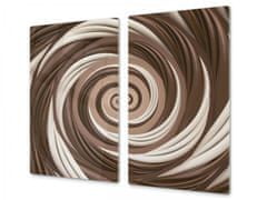 Glasdekor Ochranná deska abstrakt čokoládová spirála - Ochranná deska: 60x90cm, Lepení na zeď: S lepením na zeď