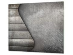 Glasdekor Ochranná deska abstraktní šedý nerez - Ochranná deska: 65x65cm, Lepení na zeď: S lepením na zeď