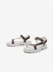 Michael Kors Bílo-hnědé dámské vzorované sandály Michael Kors Ridley 40