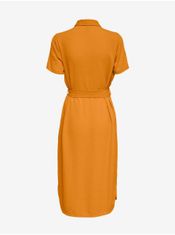 Jacqueline de Yong Oranžové dámské košilové midi šaty JDY Rachel S