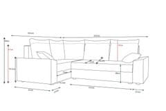 Veneti Prostorná rohová sedací souprava PARI - béžová / světle šedá, pravá