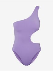 Pieces Světle fialové dámské jednodílné plavky s průstřihem Pieces Bara XL