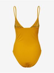Pieces Žluté dámské jednodílné plavky Pieces Bib XL