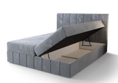 Veneti Boxspringová postel s úložným prostorem MADLEN COMFORT - 180x200, modrá