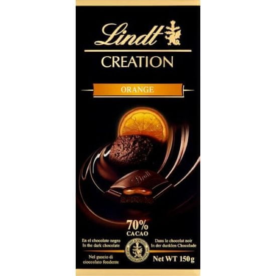 LINDT Creation hořká čokoláda s příchutí pomeranče 150g