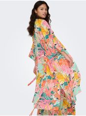 Jacqueline de Yong Zeleno-růžové dámské květované zavinovací šaty JDY Clara S