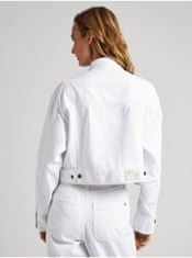 Pepe Jeans Bílá dámská džínová bunda Pepe Jeans Frankie XL
