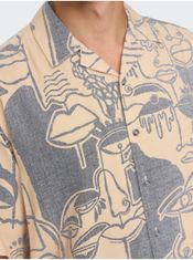 ONLY&SONS Béžová pánská vzorovaná košile s krátkým rukávem ONLY & SONS Den S