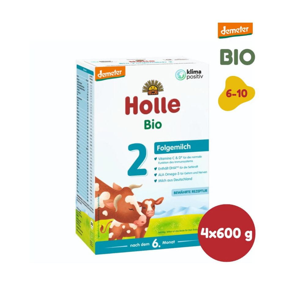 Levně Holle Bio - dětská mléčná výživa 2 pokračovací - 4 x 600g