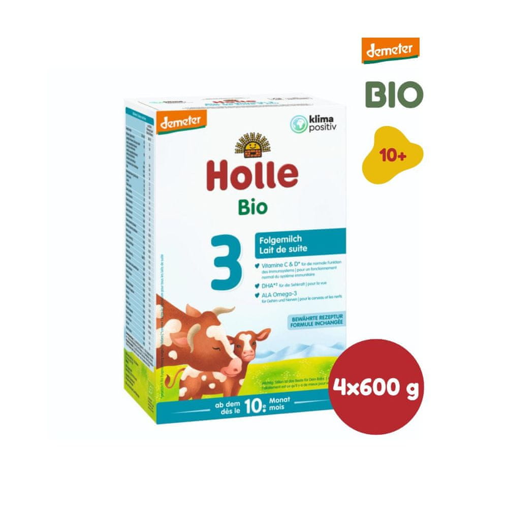 Levně Holle Bio - dětská mléčná výživa 3 pokračovací - 4x 600g