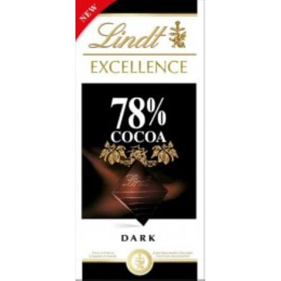 LINDT Excellence hořká čokoláda 78% kakaa 100g