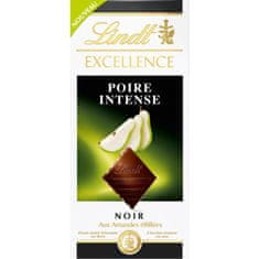 LINDT Excellence hořká čokoláda s hruškovou náplní a kousky mandlí 100g
