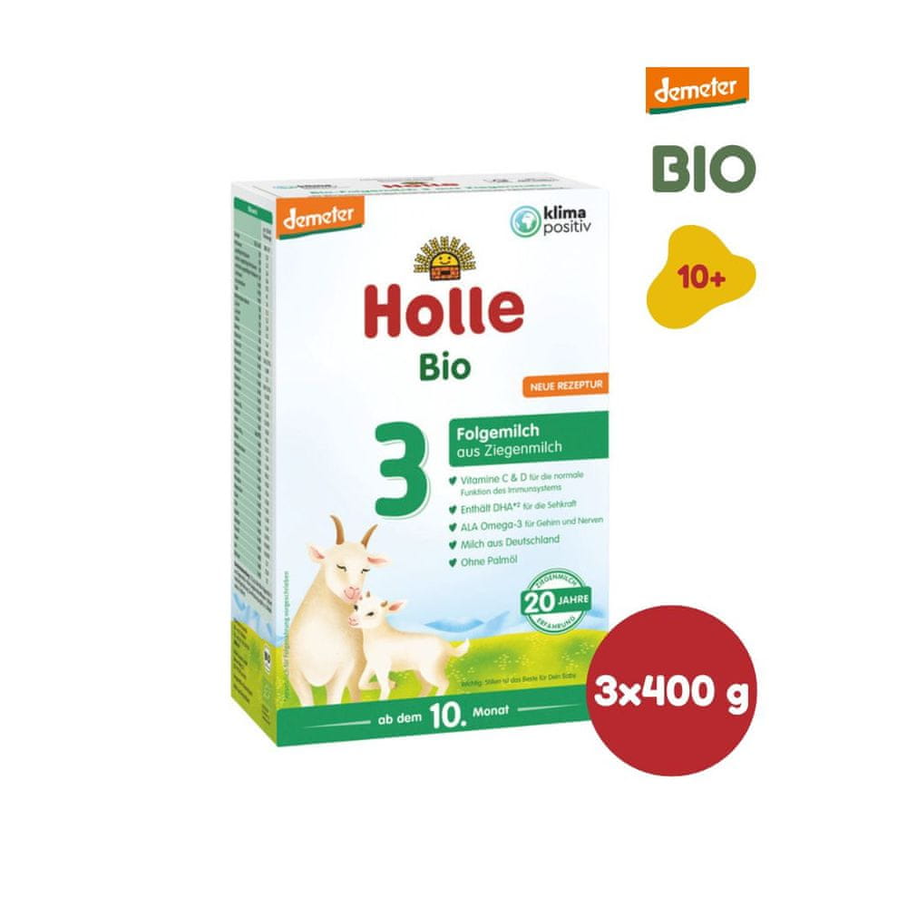 Levně Holle Bio - dětská mléčná výživa na bázi kozího mléka 3, 3x400g