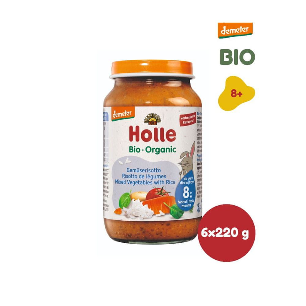 Holle BIO Zeleninové rizoto pro děti od 8. měsíce 6 x 190 g