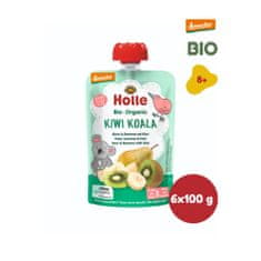 Holle Bio Kiwi Koala 100% ovocné pyré hruška, banán, kiwi - 6 x 100g