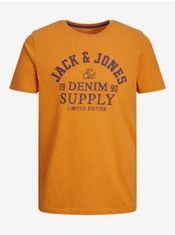 Jack&Jones Oranžové pánské tričko Jack & Jones Logo S
