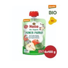 Holle Bio Power Parrot 100% pyré hruška, jablko, špenát - 6 x 100g