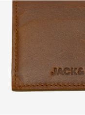 Jack&Jones Hnědé pánské kožené pouzdro na kreditní karty Jack & Jones Side UNI