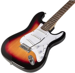 krásná elektrická kytara soundsation RIDER-STD-S velké rezonantní tělo z laminovaného lipového dřeva standardní menzura ovládání volume tone
