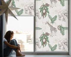 COLORAY.CZ Roleta do okna Žirafy slony a listy Rolet propuštění světla 60x140 cm
