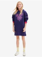 Desigual Fialové holčičí mikinové šaty s kapucí Desigual Emmline Disney 122-128