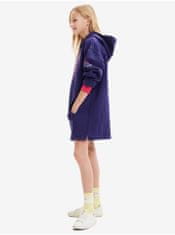 Desigual Fialové holčičí mikinové šaty s kapucí Desigual Emmline Disney 134-140