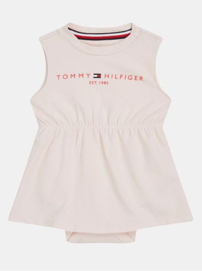 Tommy Hilfiger Světle růžové holčičí šaty Tommy Hilfiger