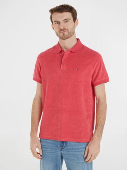 Tommy Hilfiger Růžové pánské polo tričko Tommy Hilfiger