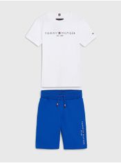 Tommy Hilfiger Sada klučičího trička a kraťasů v bílé a modré barvě Tommy Hilfiger 104