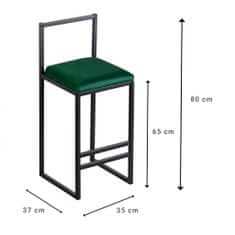 Butopêa Barová židle, zelená, černé nohy, 80 cm