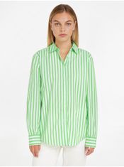 Tommy Hilfiger Světle zelená dámská pruhovaná košile Tommy Hilfiger L