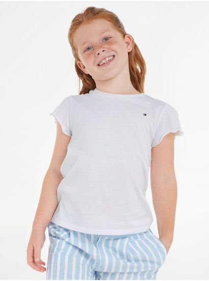 Tommy Hilfiger Bílé holčičí tričko Tommy Hilfiger