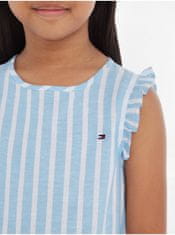 Tommy Hilfiger Světle modré holčičí pruhované šaty Tommy Hilfiger 104