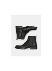 Jack&Jones Černé pánské kožené kotníkové boty Jack & Jones Russel 45