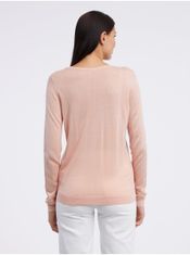 Camaïeu Světle růžový dámský lehký svetr CAMAIEU XL