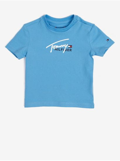 Tommy Hilfiger Modré klučičí tričko Tommy Hilfiger